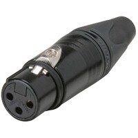 Main product image for Neutrik NC3FXX-B XLR Female Black w/Gold Contacts 092-305